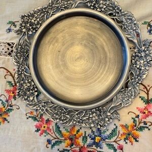Floral Silver Laura Ashley Decorative Silver Plate Plater Tray